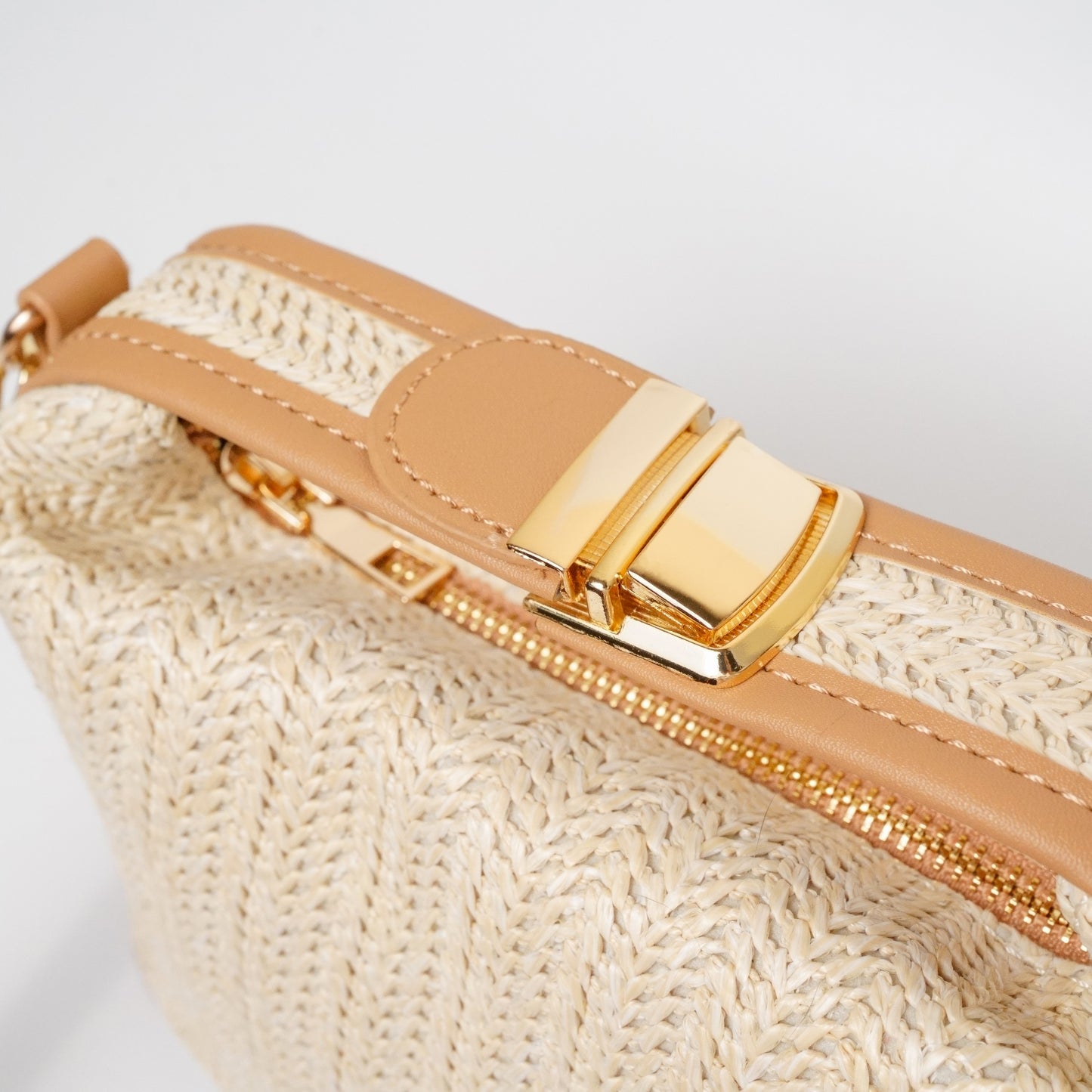 Holiday Raffia Top Handle Bag