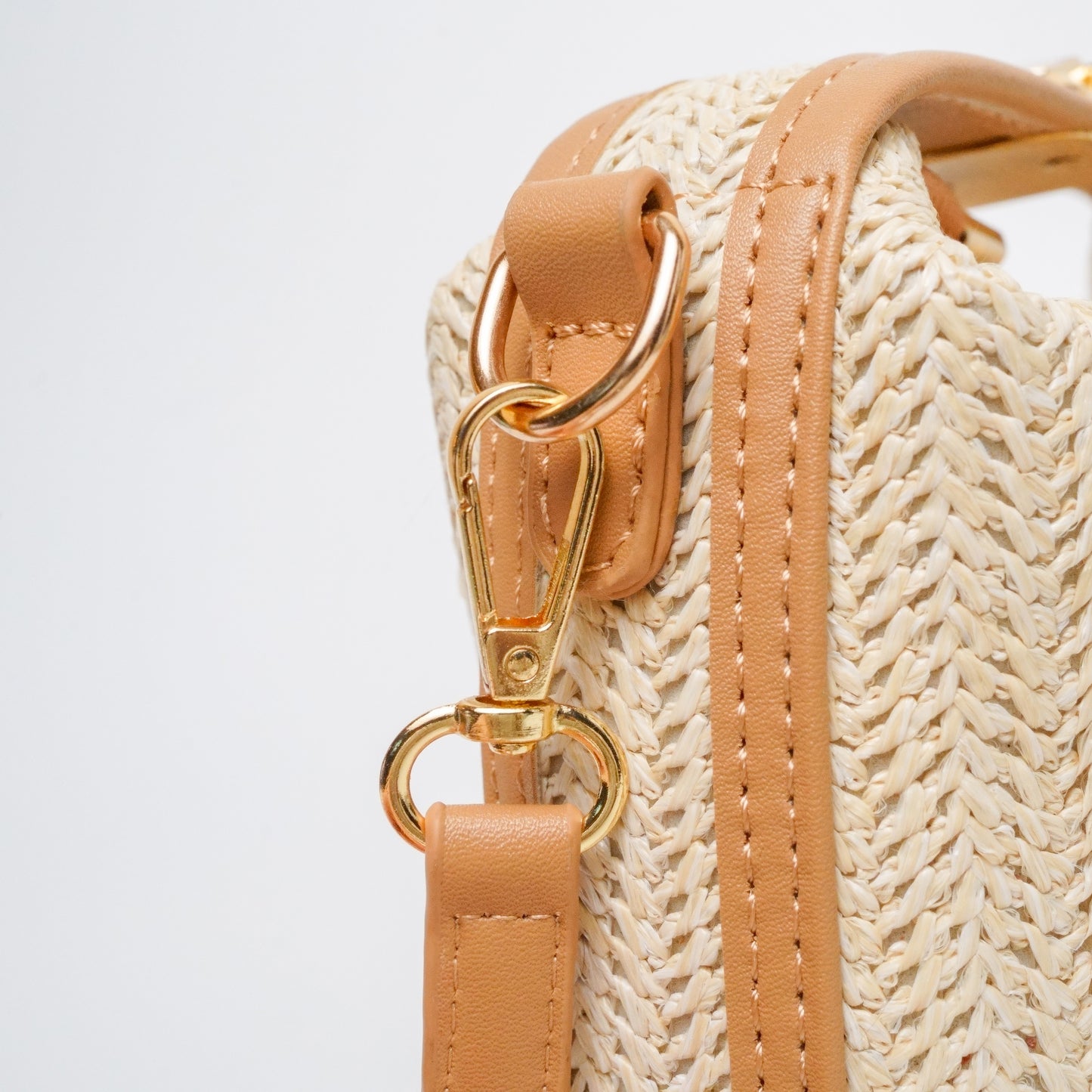 Holiday Raffia Top Handle Bag