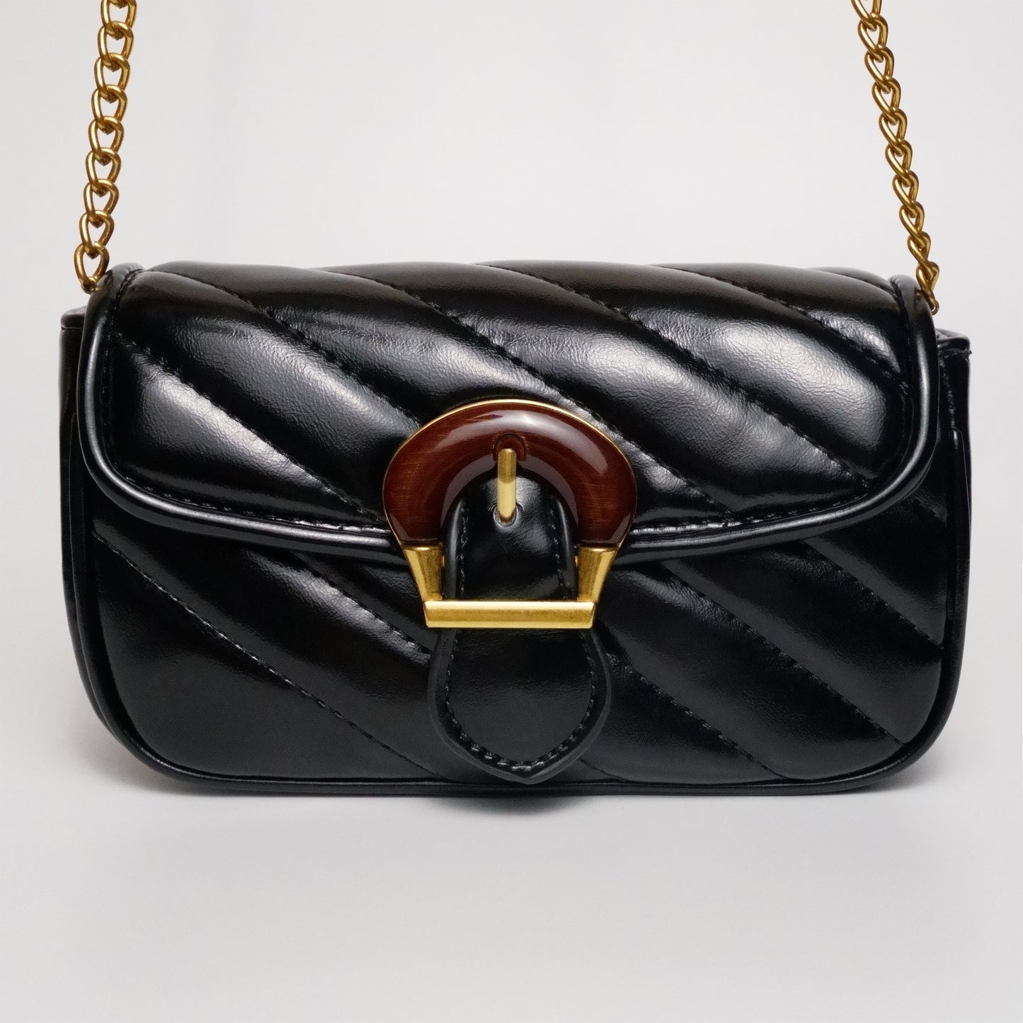 Black Woodie Crossbody Bag