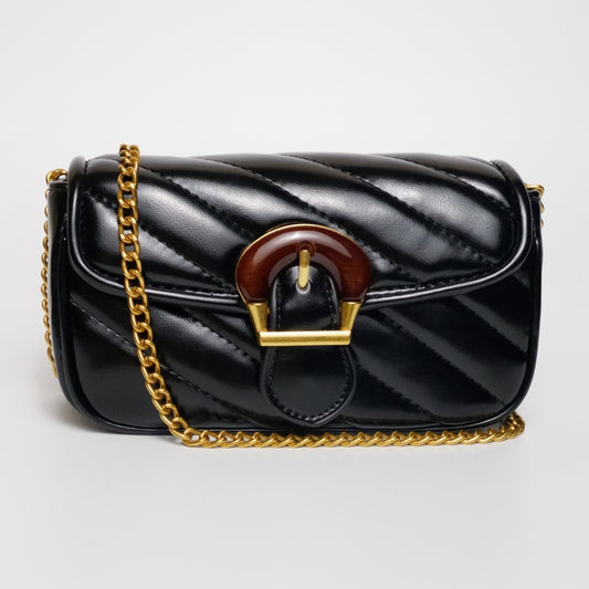 Black Woodie Crossbody Bag