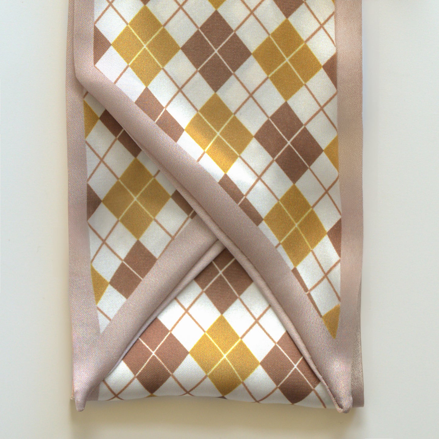 Beige Argyle Twilly Scarf