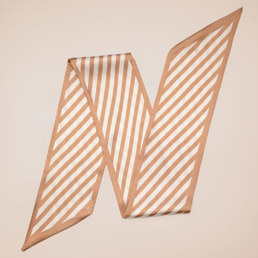 Brown Striped Twilly Scarf