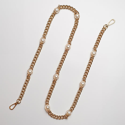 Vintage 12-Pearl Golden Bag Chain