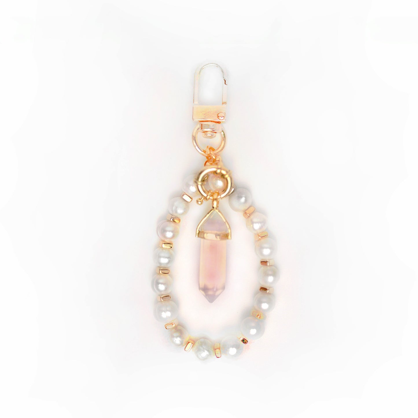 Pink Crystal Pearl Charms